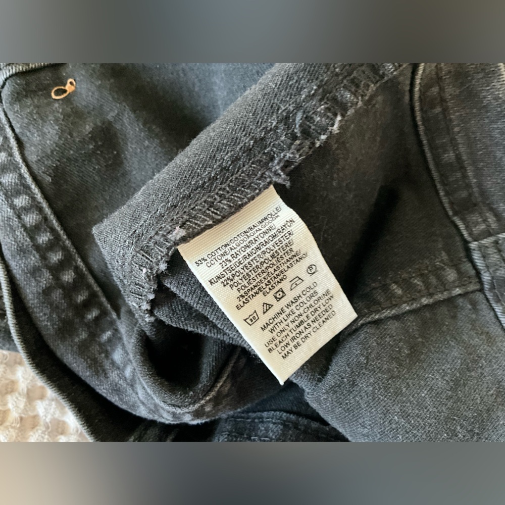 Free People Little Daisies Grey Denim Button-Front Mini Skirt, 0, MSRP $50 - Picture 9 of 11